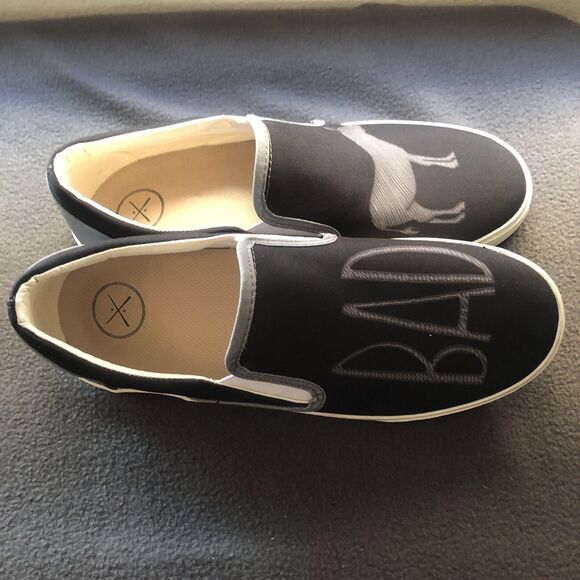 Inkkas Unisex Badass  Shoes wo' 13 | men's 11 black slip on canvas rubber casual - Picture 10 of 10